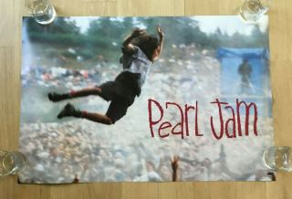 1992 Pearl Jam Ten Poster Rare Double Sided Vintage Eddie Vedder Epic