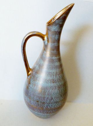 Vtg Stangl Pottery Ceramic Large 16.  5 " H Gold Jug Pitcher Vase Brushed 22kt 4054