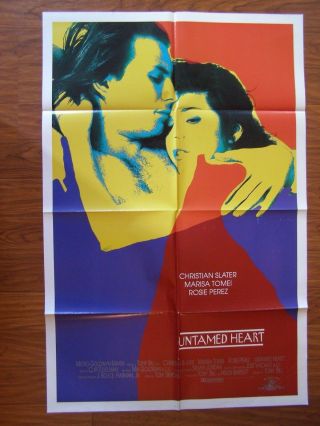 Vintage Movie Poster 1 Sheet 1992 Untamed Heart Christian Slater,  Marisa Tomei
