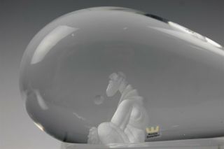Signed KOSTA Vicke Lindstrand Jonah in the Whale MCM Art Glass Sculpture NR SMS 2