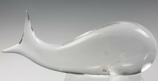 Signed KOSTA Vicke Lindstrand Jonah in the Whale MCM Art Glass Sculpture NR SMS 5