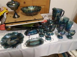 Indiana Carnival Glass Blue
