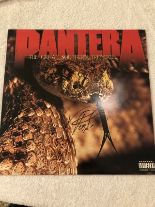 Pantera The Great Southern Trendkill Album Signed Vinnie Paul Rare Look Vintage