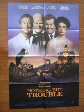 Vintage Movie Poster 1 Sheet Nothing But Trouble 1991 Chevy Chase,  Dan Aykroyd