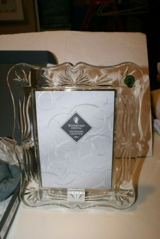 Nib Waterford Crystal Wedding Picture Frame 5 " X7 " Swan Heart Motif 104839 Heavy