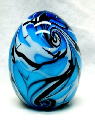 1976 Fenton Robert Barber Hand Blown 4.  5 " Easter Egg Paperweight Signed & Dated