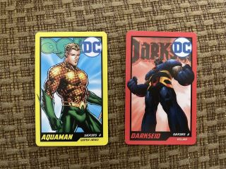 Round 1 Arcade Rare Aquaman/ Darkseid Cards From Dc Coin Pusher Game