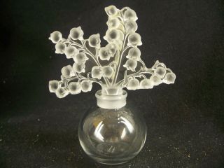 Lalique " Lily Of The Valley " Signed Perfume Bottle - France