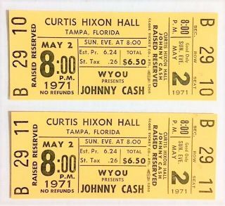 Johnny Cash Concert Ticket 