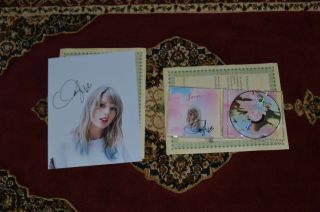 Taylor Swift Autographed Cd " Lover " / & Photo - - " Obtained @ York Concert.