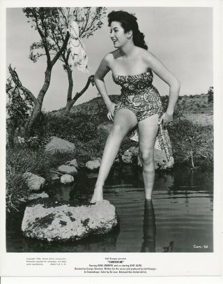Linda Cristal Swimsuit Candid Vintage 1956 Comanche Cheesecake Photo