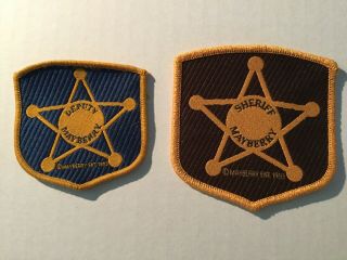 Mayberry Sheriff & Deputy Sheriff Patches - Never Been - See Photos