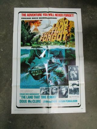 Vintage Movie Poster 1 Sheet The Land That Time Forgot Doug Mcclure
