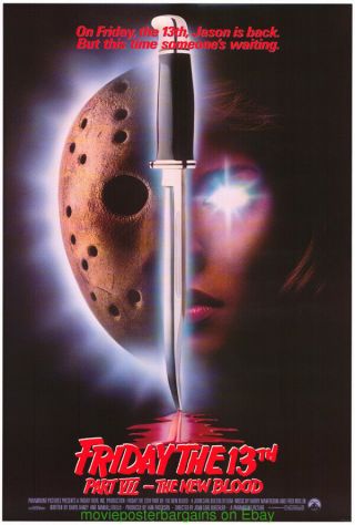 Friday The 13th Part Vii 7 Movie Poster 27x40 One Sheet Horror Classic