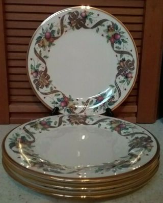 Set Of 4 Holiday Tartan Dinner Plates Lenox With Tags