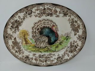Royal Staffordshire Clarice Cliff Large 19 " Oval Turkey Platter Tray Plate Vtg