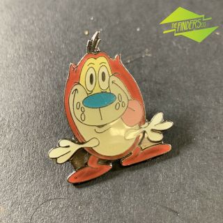 Vintage 1995 Official Nickelodeon Ren & Stimpy Enamelled Badge Lapel Pin