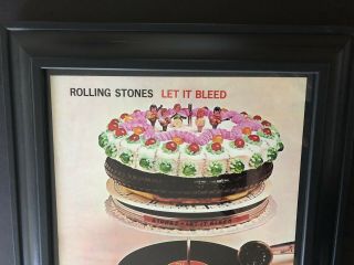 Rolling Stones 1969 11X14.  5” “Let It Bleed” Album Ad In 15X19 Frame 5