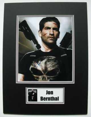 Punisher Photo Signed By Jon Bernthal,  With.  Matted W/ Name Plate