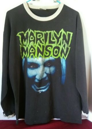 Rare Marilyn Manson Long Sleeved T Shirt Portrait Of An American Family 1994 Xl