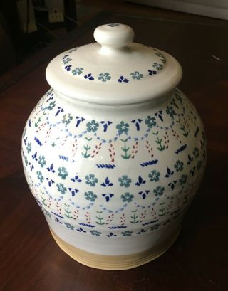 Nicholas Mosse Large Cookie Jar with Lid - Retired Cutting Garden Pattern 3