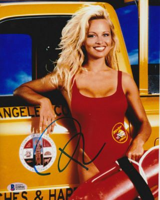 Pamela Anderson Signed 8x10 Photo Cj Baywatch Swimsuit Beckett Bas