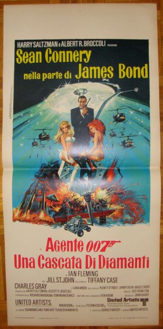 Diamonds Are Forever - James Bond - 007 - Guy Hamilton - Sean Connery - Locandina (13x28)