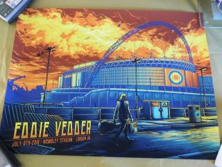 Eddie Vedder Show Edition Poster,  Wembley Stadium 6 July 2019 By Dan Mumford