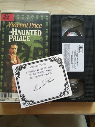 Vincent Price The Haunted Palace Vhs With Autograph