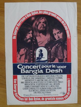 Concert For Bangladesh George Harrison Belgian Movie Poster 