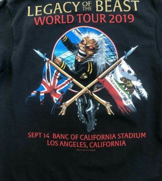 Iron Maiden Los Angeles Event Large Shirt Legacy Of Beast LA California Event 2