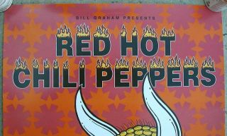 1991 RED HOT CHILI PEPPERS NIRVANA PEARL JAM Concert POSTER Bill Graham Wolfgang 3