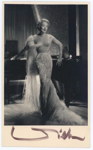Marlene Dietrich The Sahara Hotel & Casino 1955 Vintage Autographed Photograph