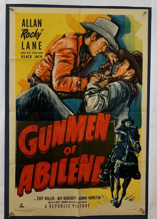 Gunmen Of Abilene Movie Poster (verygood -) One Sheet 1950 Folded 4463