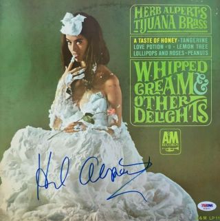 Herb Alpert Signed Autographed Whipped Cream Lp Vinyl Record Album Brass Psa Dna