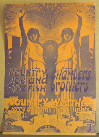 Vg,  Chambers Brother Country Joe & The Fish Sound Factory Fillmore Fd Era Poster