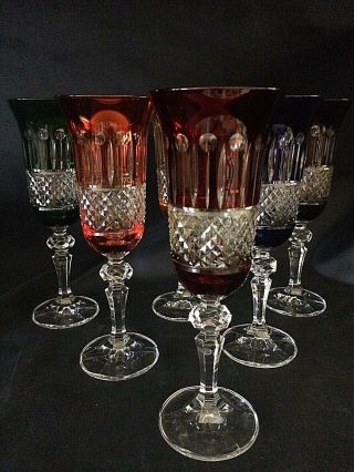 Bohemia Crystal Champagne Glasses Multicolor 150ml 6pc 21cm Ii