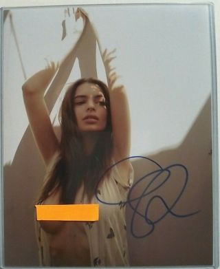 Emily Ratajkowski Swimsuit Model Signed Autographed 8x10 Photo NSFW TOPLESS WCOA 2