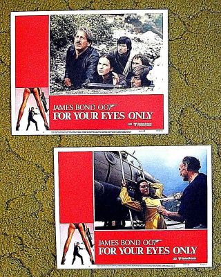 SET OF 8 LOBBY CARDS - - Roger MOORE (007) JAMES BOND - - 