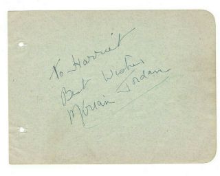 Miriam Jordan Signed Album Page 1930s / Actor Autographed Plus Kay Johnson