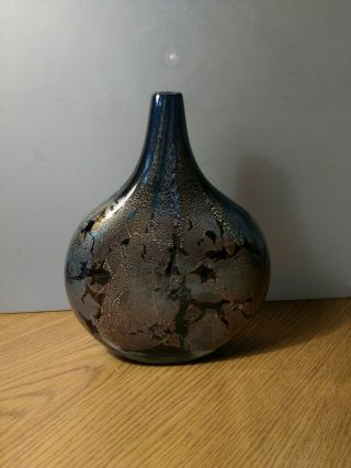Isle Of Wight Glass Lollipop Vase In Midnight Azurine Blue