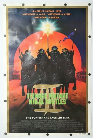 Teenage Mutant Ninja Turtles 3 1993 Double Sided Movie Poster 27 " X 41 "