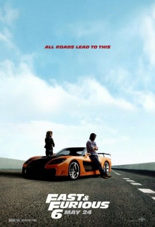 Fast & Furious 6 Movie Poster Version D Single Sided 24x36