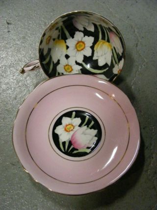Paragon Tea Cup & Saucer Set Tulips & Daffodiles - Pink