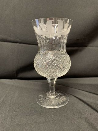 Edinburgh Crystal Thistle Water Goblet Glass Cut Signed 6 1/2 " H