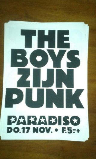 Boys (uk) Punk Concert Poster Amsterdam Paradiso Art Kbd Rare 1878 Mod Jam