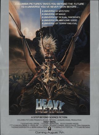 Heavy Metal 1981 18x24.  375 Orig Movie Poster Fff - 61323 Fine,  Very Good