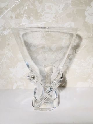 Vintage Steuben Crystal Art Glass Spiral Vase 6.  25 " Tall Signed