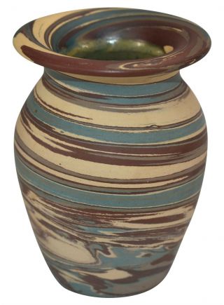 Niloak Pottery Mission Swirl Flaring Rim Cabinet Vase 3
