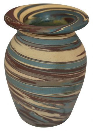 Niloak Pottery Mission Swirl Flaring Rim Cabinet Vase 4